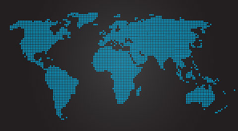 dotted vector world map